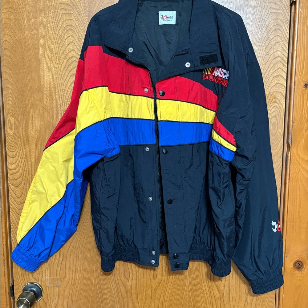 NASCAR Jacket with Red, Yellow, and Blue Accents - Picture 5 of 6
